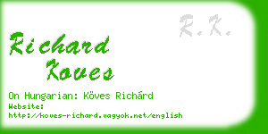 richard koves business card
