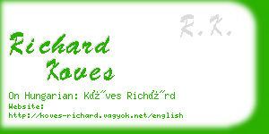 richard koves business card